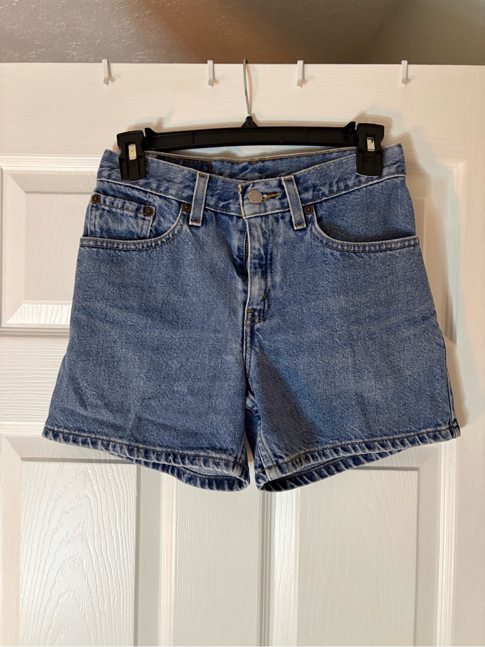 Levi's Medium Blue High-Rise Denim Shorts